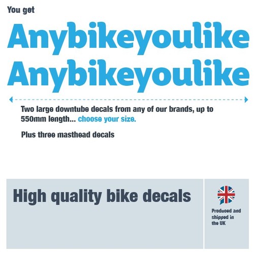 Cube bike decal 100 - -550mm, long